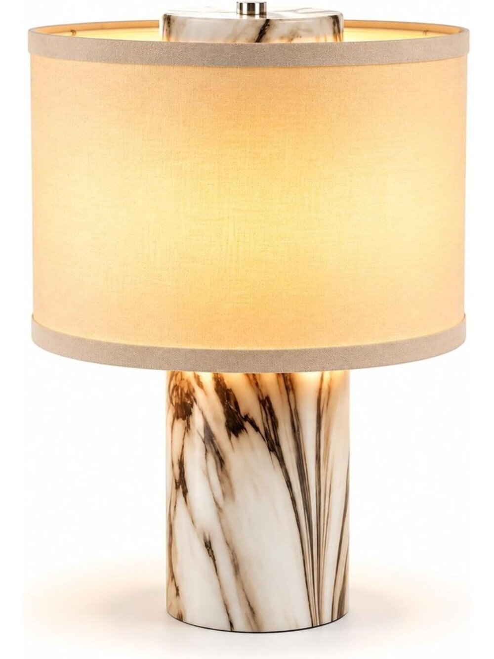Elegant Touch Table Lamp - Faux Marble Finish, Modern Home Decor Lighting